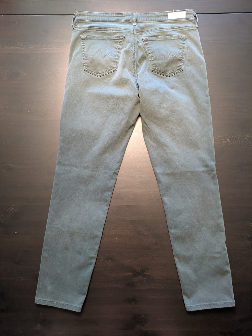 AG Anthropologie Green Stevie Slim Straight Ankle Jeans Sz 29 - Picture 4 of 8